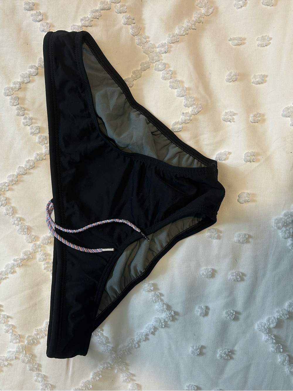 JOLYN Black Bikini Bottom with Drawstring